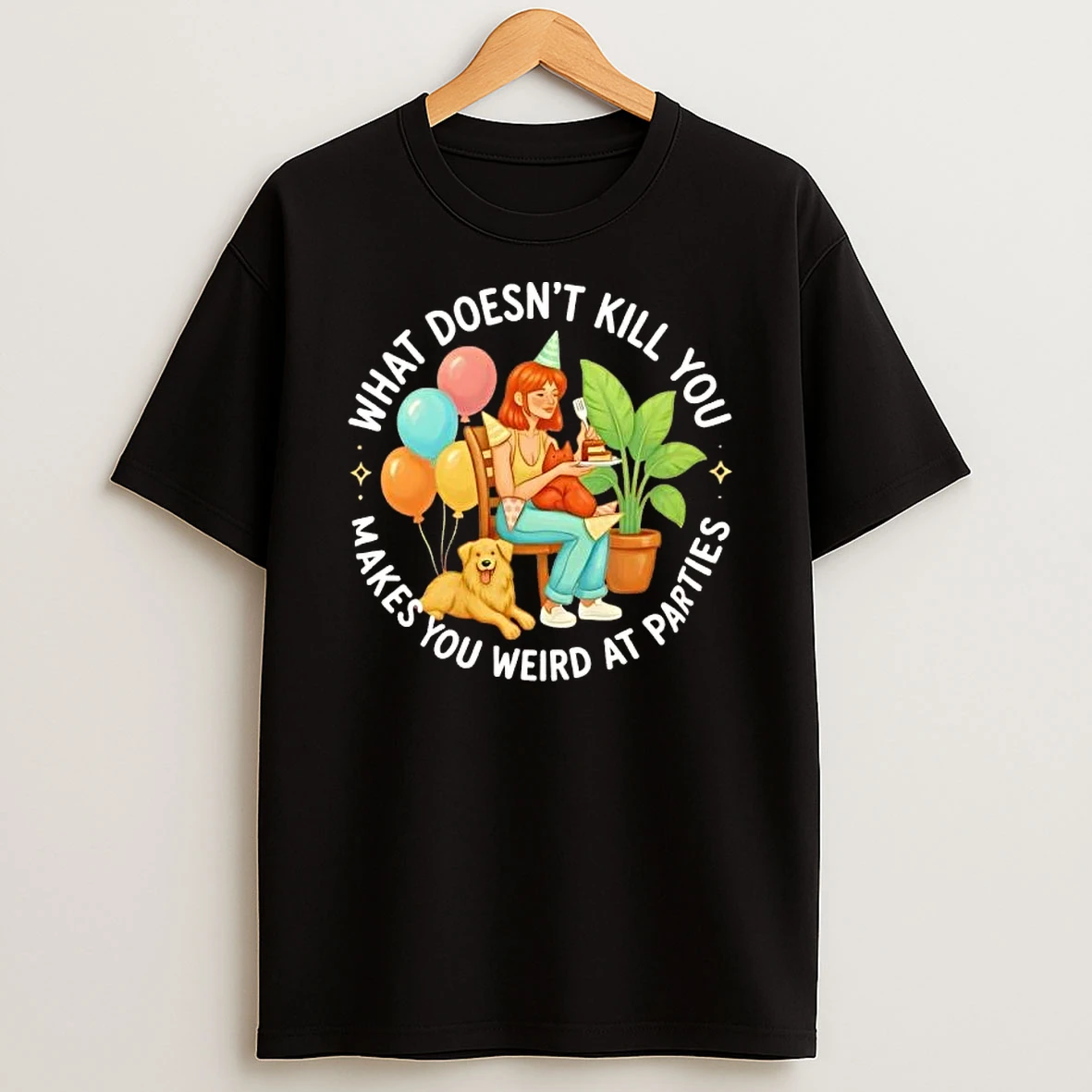 Weird At Parties Funny Graphic Introvert Humor T Shirt
