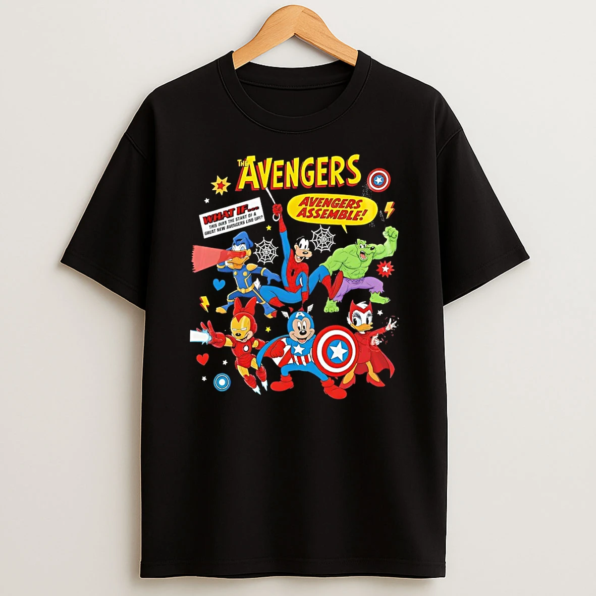 What If Mickey Friends Marvel Avengers Assemble Comic Book Superhero T Shirt