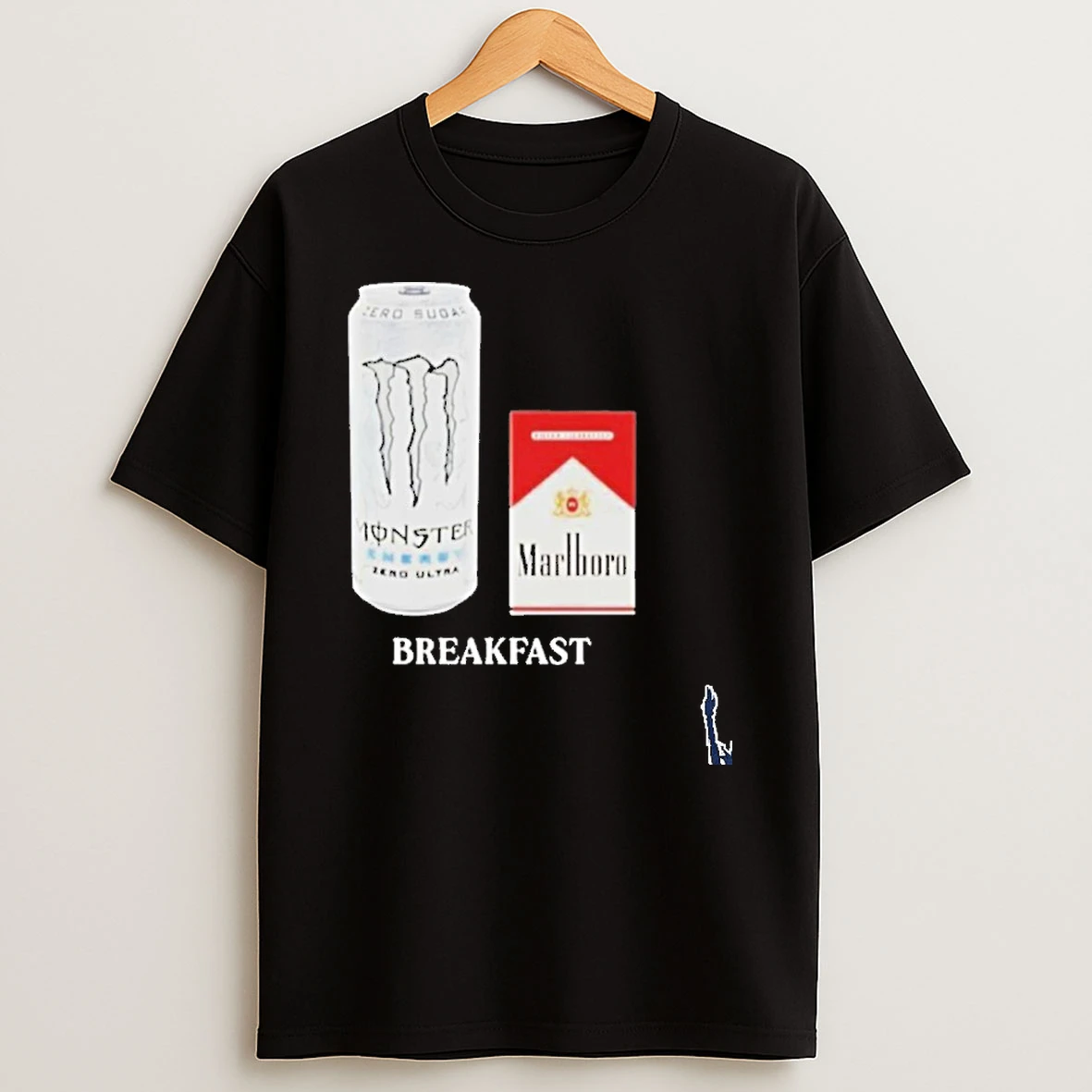 White Monster Marlboro Red Cigarette Breakfast T Shirt