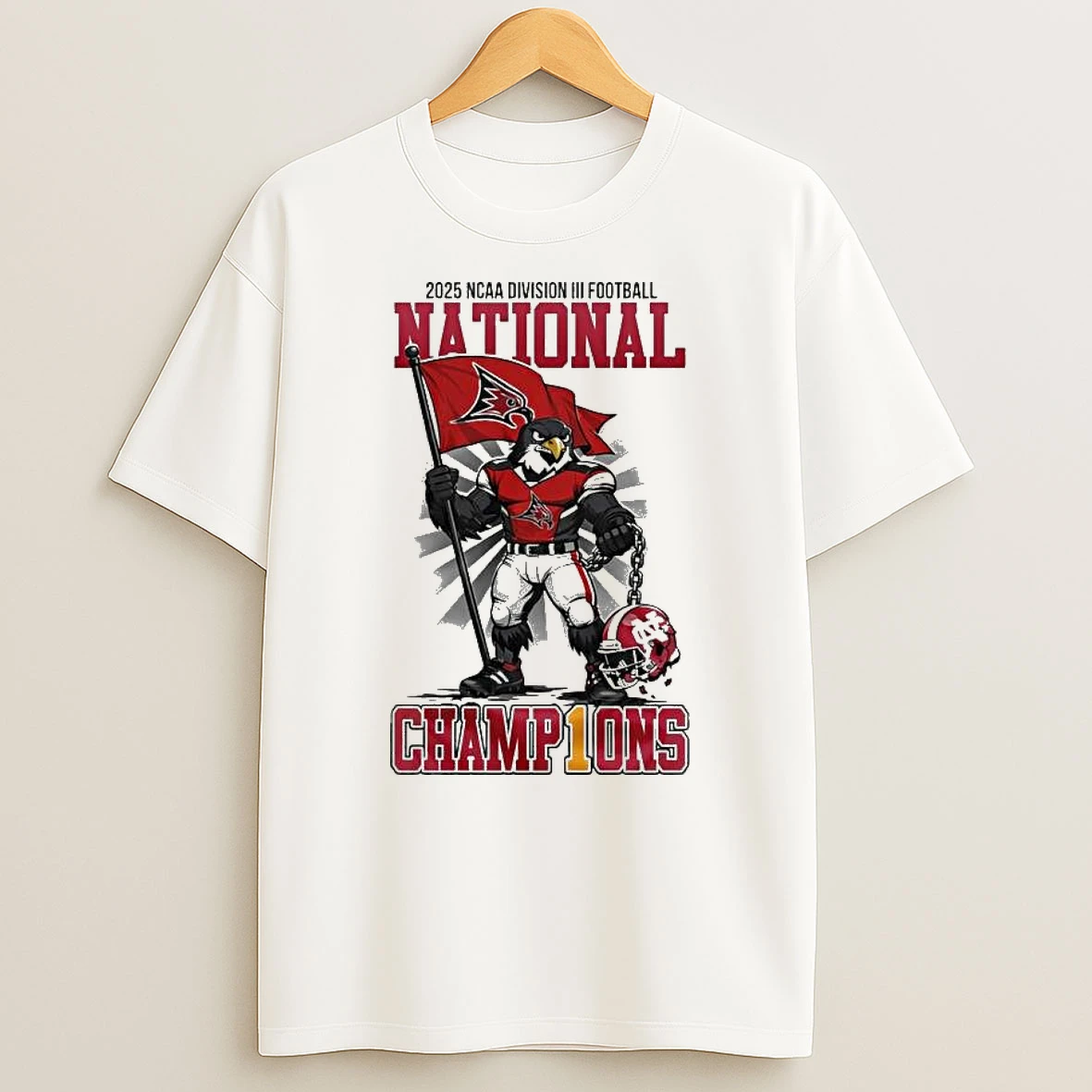 Wisconsin River Falls Falcons 2025 Ncaa Division Iii Football National Champions Mascot T Shirt