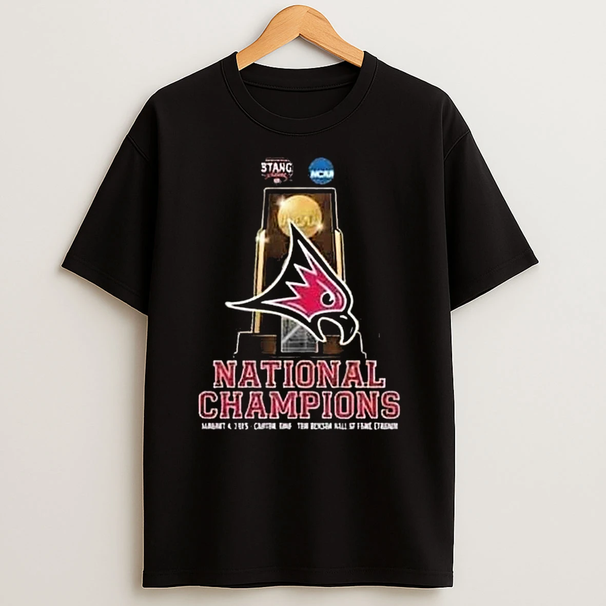 Wisconsin River Falls Falcons Football Team Champion Stagg Bowl 2025 Ncaa Division Iii January 4 2026 At Tom Benson Hall Of Fame Stadium Trophy T Shirt