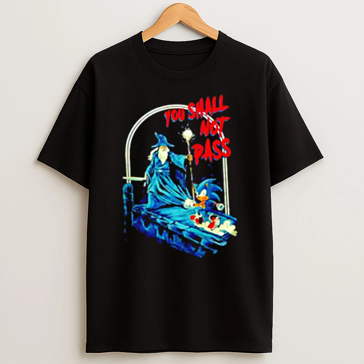 Wizard And Hedgehog You Shall Not Dash Retro T Shirt