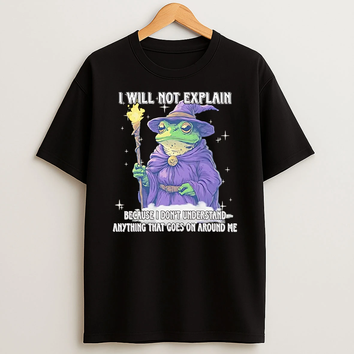 Wizard Frog I Will Not Explain Because I Dont Understand Anything That Goes On Around Me T Shirt