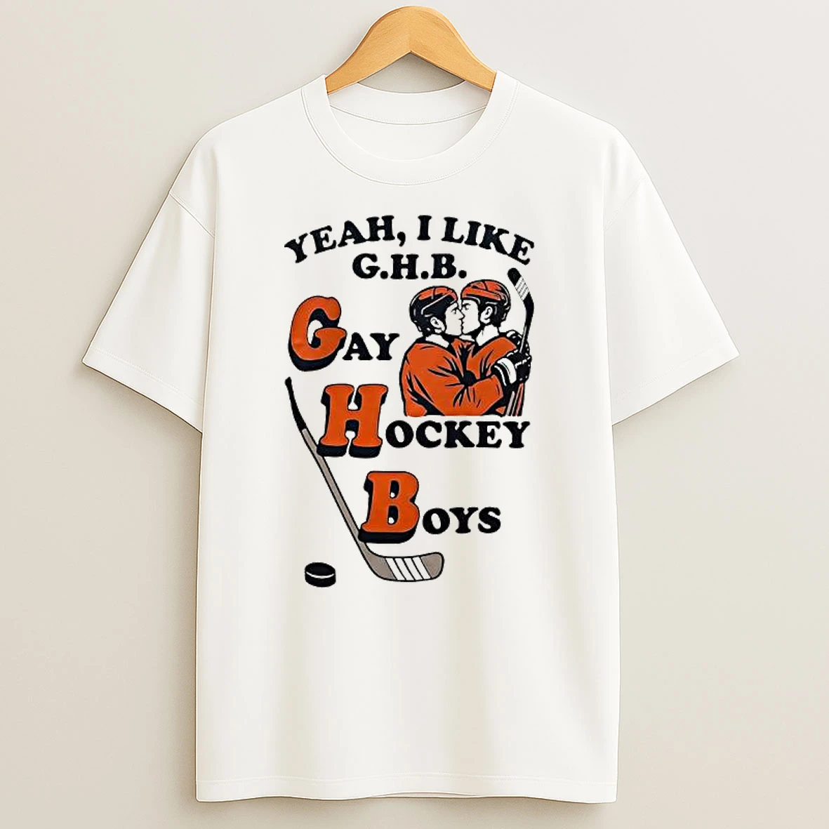 Yeah I Like G H B Gay Hockey Boys Kissing Hockey Players T Shirt
