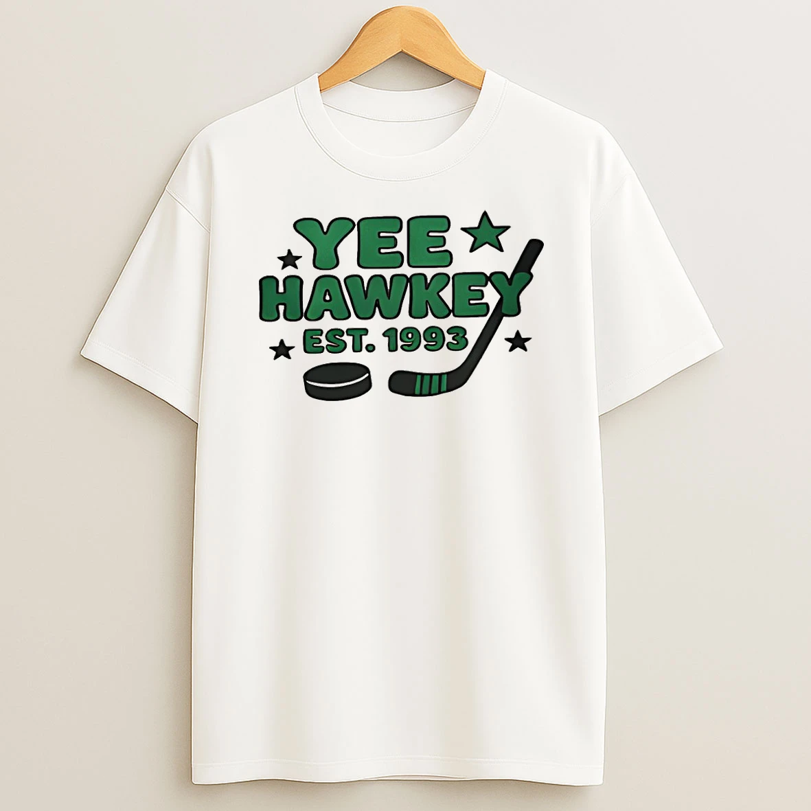 Yee Hawkey Dallas Stars Hockey Est 1993 T Shirt
