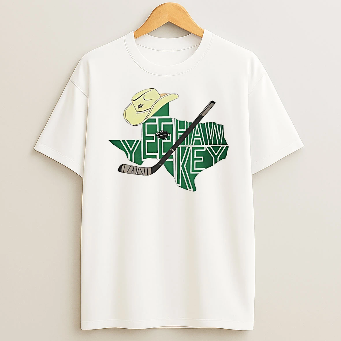 Yee Hawkey Cowboy Map Dallas Stars Hockey Est 1993 T Shirt