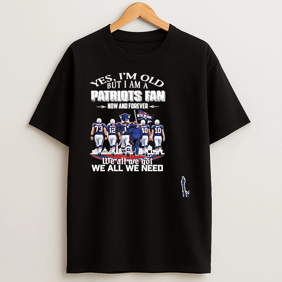 Yes Im Old But I Am A Patriots Fan Now And Forever Team Player We All We Got We All We Need T Shirt
