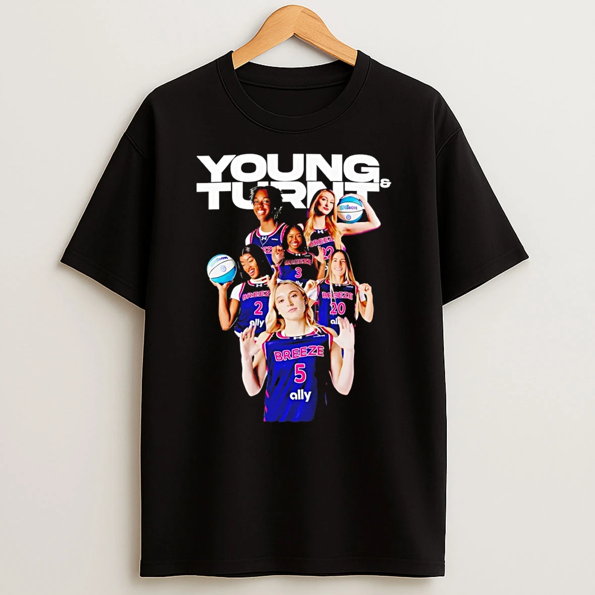 Young And Turnt Breeze Basketball Unrivaled Sgg Hoops Paige Bueckers T Shirt