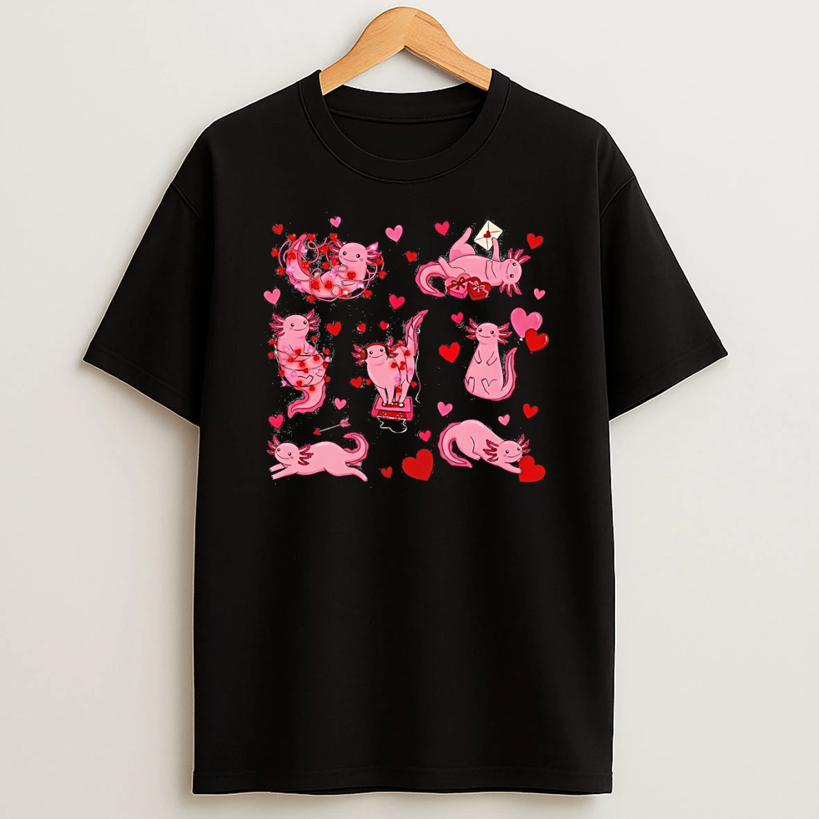 Youth Axolotl Lover Valentines Day 2026 T Shirt
