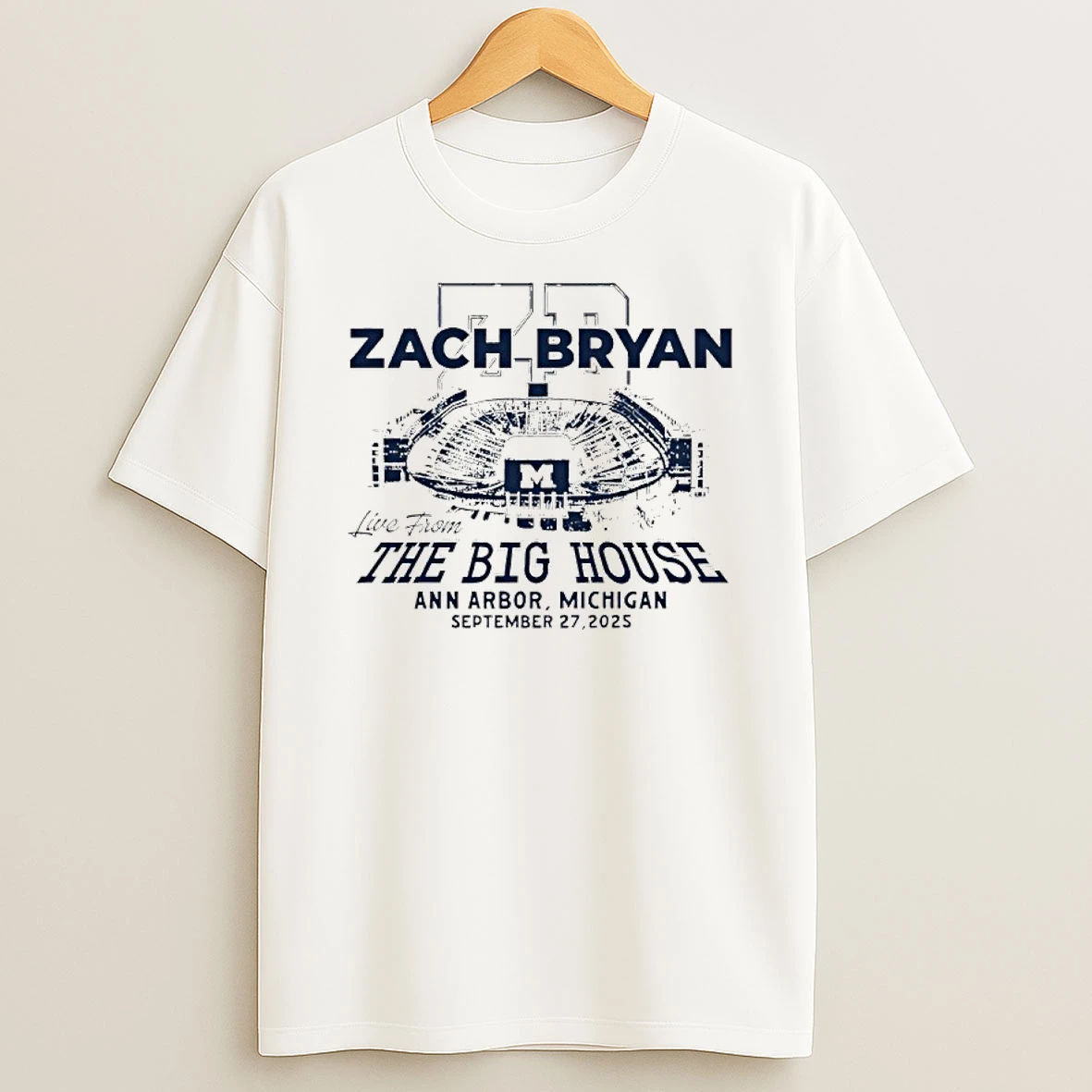 Zach Bryan X Michigan Wolverines Go Blue The Big House Ann Arbor Michigan T Shirt