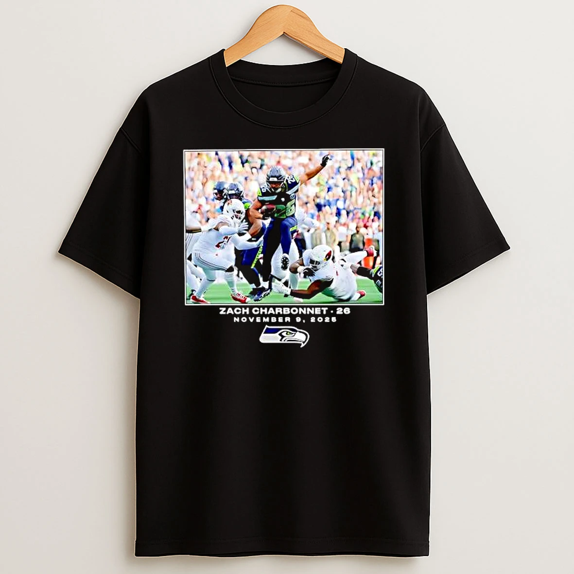 Zach Charbonnet 26 November 9 2025 Seattle Seahawks Football Graphic T Shirt