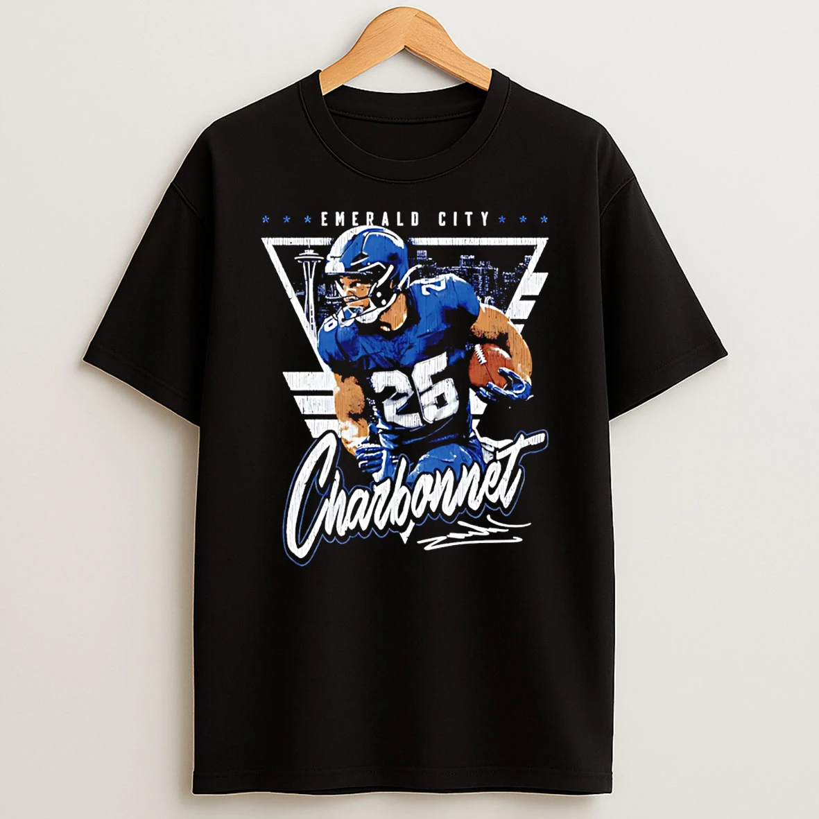Zach Charbonnet Seattle Seahawks Triangle Retro T Shirt