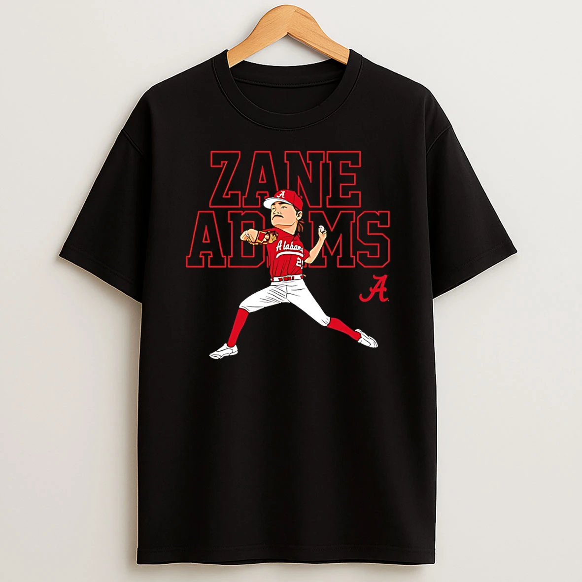 Zane Adams Alabama Baseball Ncaa Caricature T Shirt