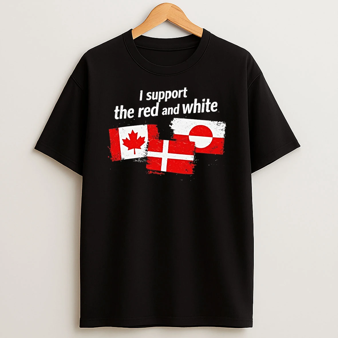 Fkhgecyi Denmark Greenland Flag I Support The Red And T Shirt