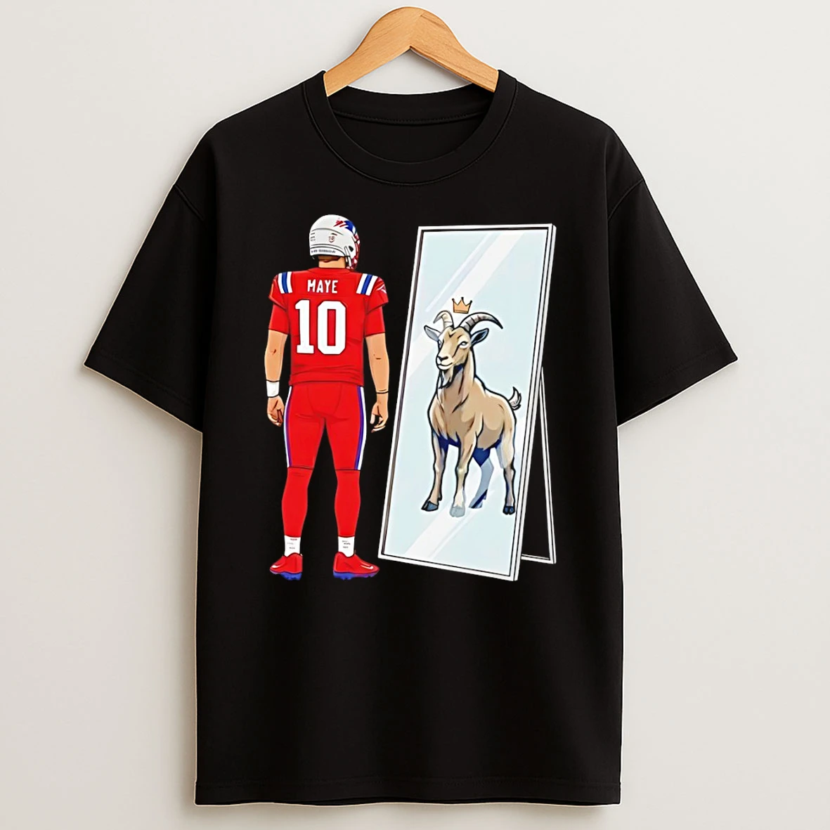 Glrnffiw Drake Maye 10 Mirror Goat New England Patriots Football 2026 T Shirt