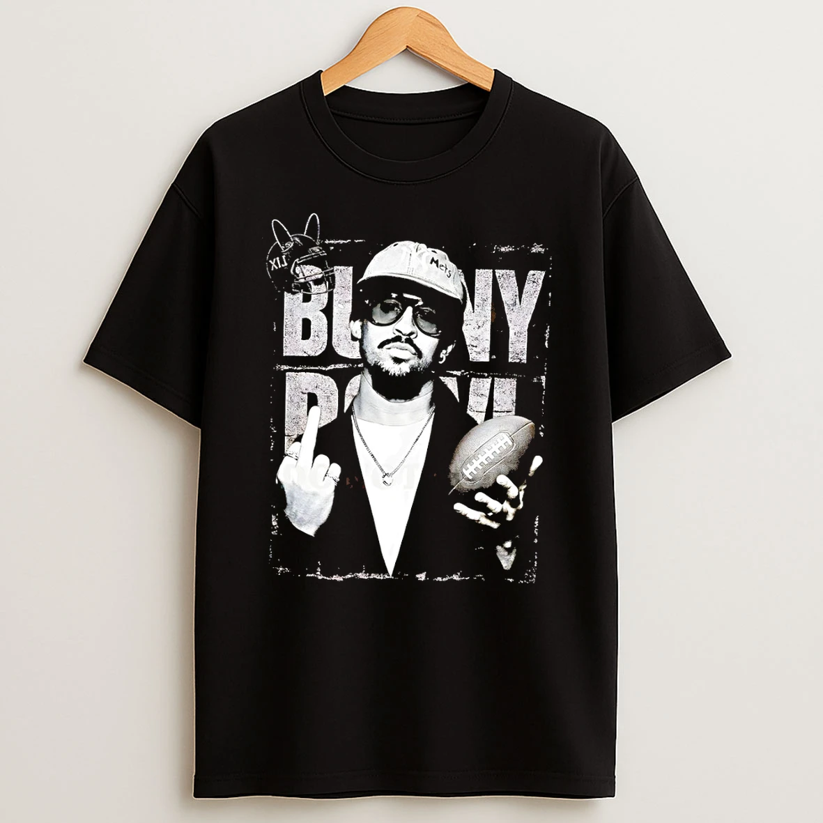 Xsnnsvzd Bad Bunny Middle Finger Benito Bowl Puerto Rico 2026 Halftime Show T Shirt