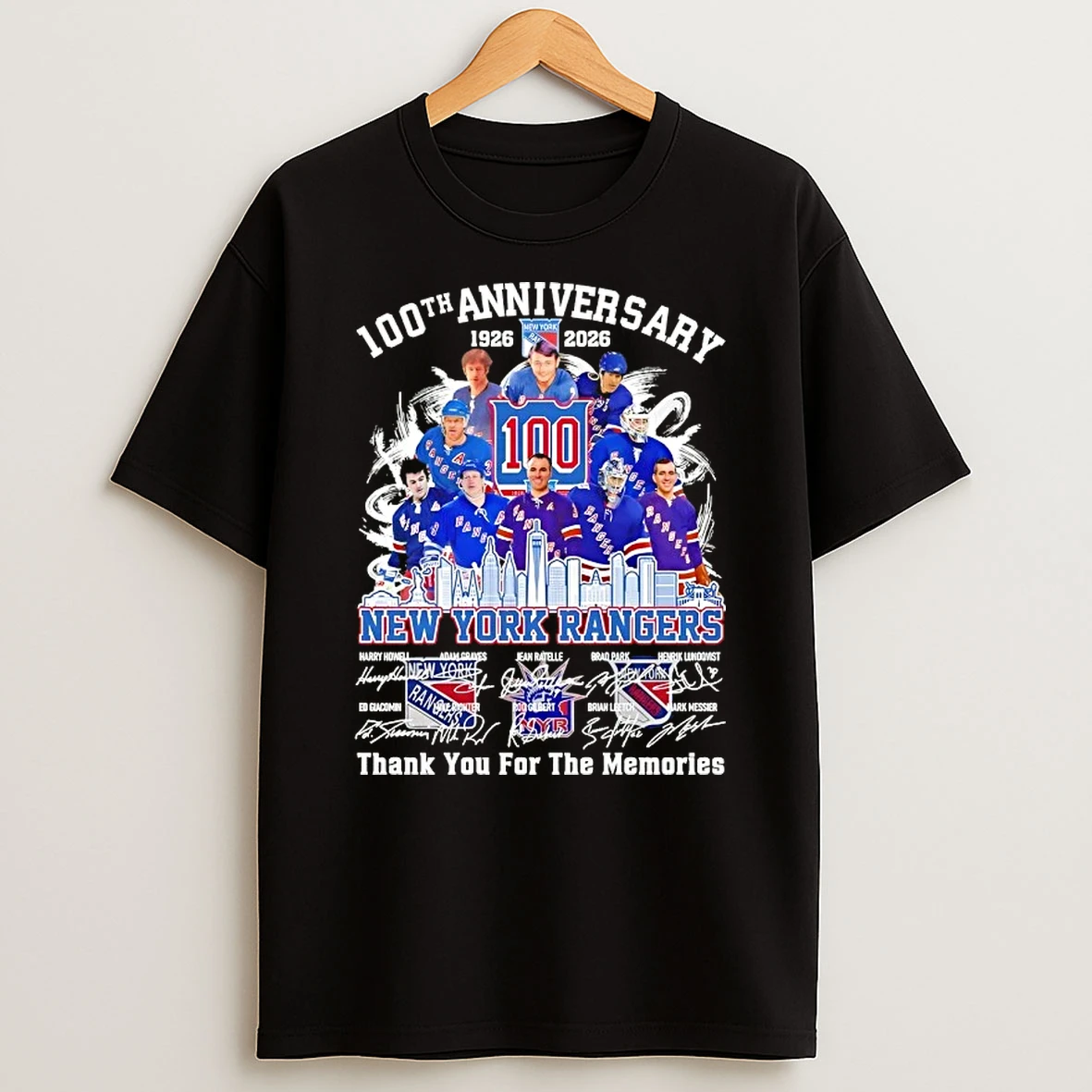 100th Anniversary 1926 2026 New York Rangers Harry Howell And Legends Thank You For The Memories Signatures T Shirt