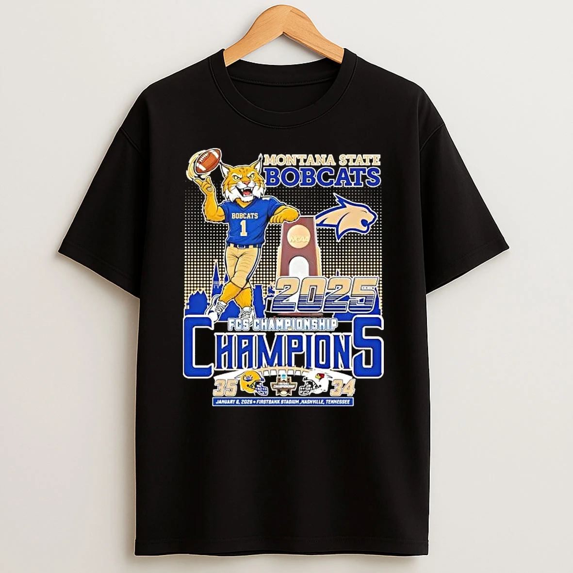 2026 Fcs Championship Montana State Bobcats Football Skyline T Shirt