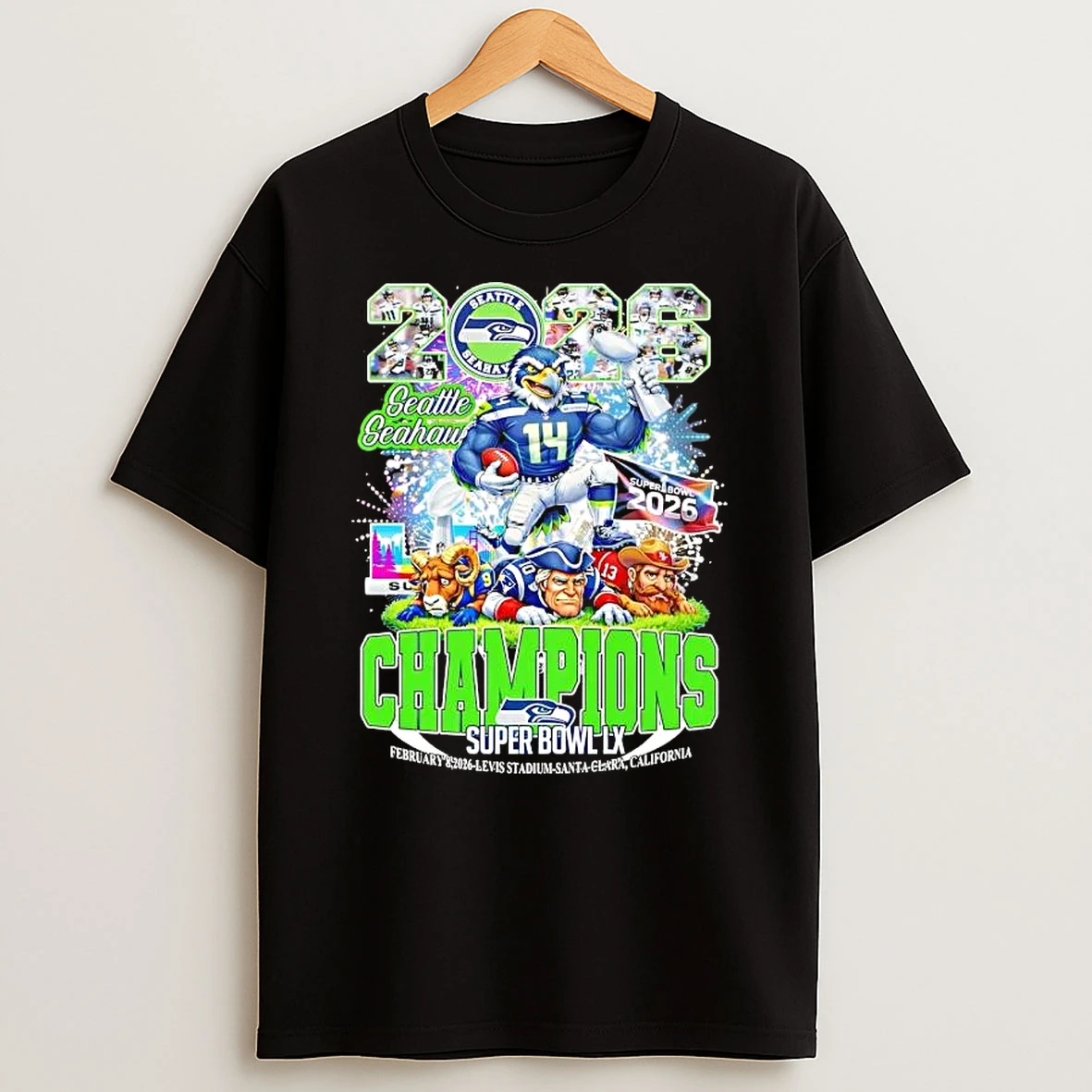 2026 Seattle Seahawks Champions Super Bowl Lx Levis Stadium Santa Clara T Shirt