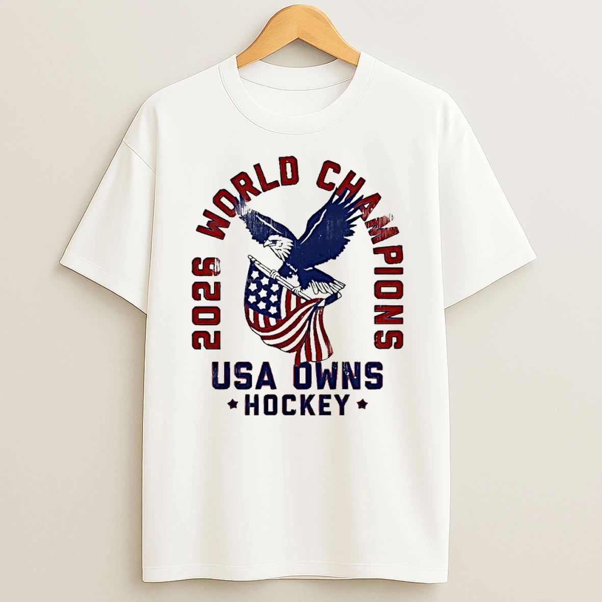 2026 World Champions Usa Owns Hockey Eagle T Shirt