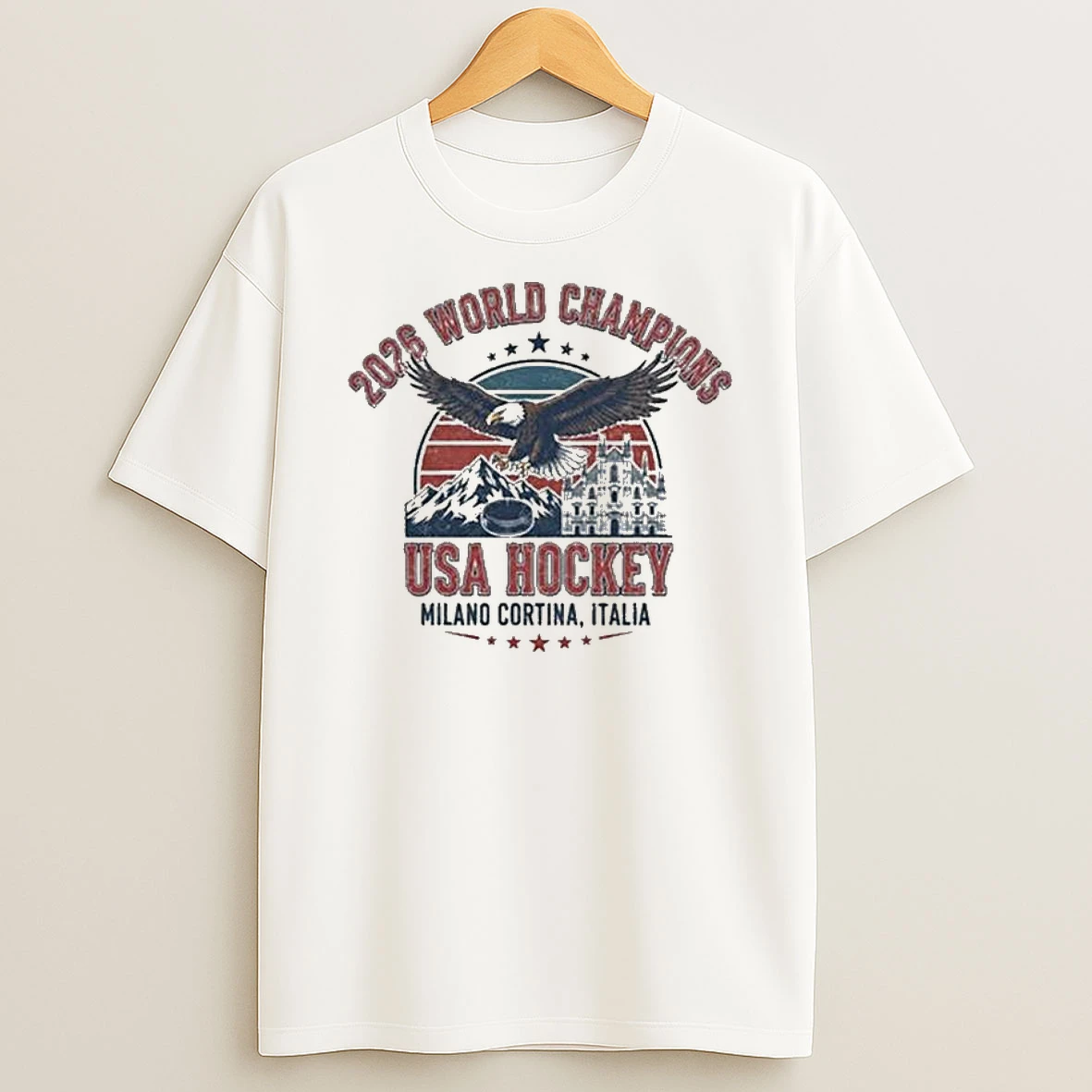 2026 World Champs Usa Hockey Milano Cortina Italia T Shirt