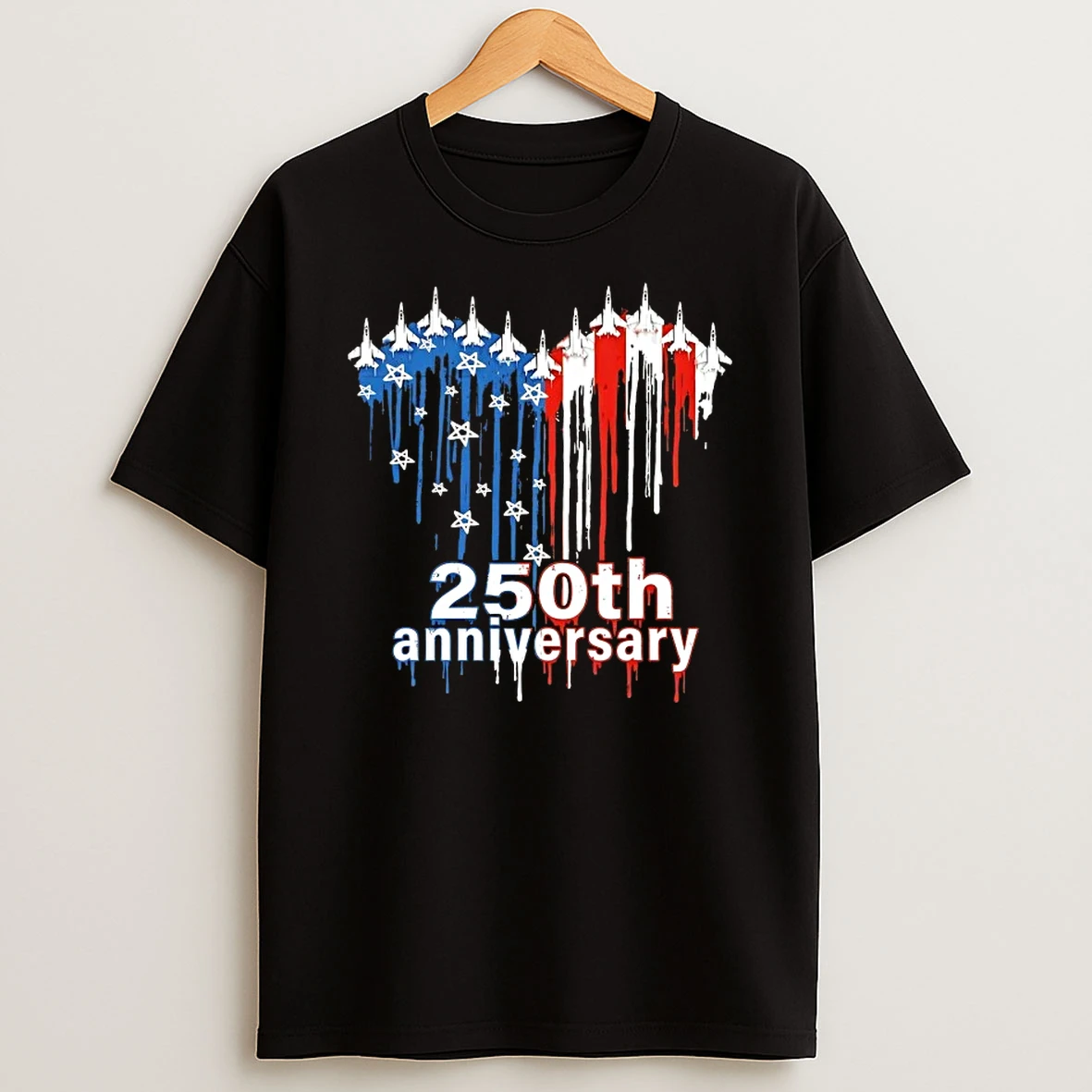 250th Anniversary 1776 2026 Jet Fighter Heart Usa Flag T Shirt