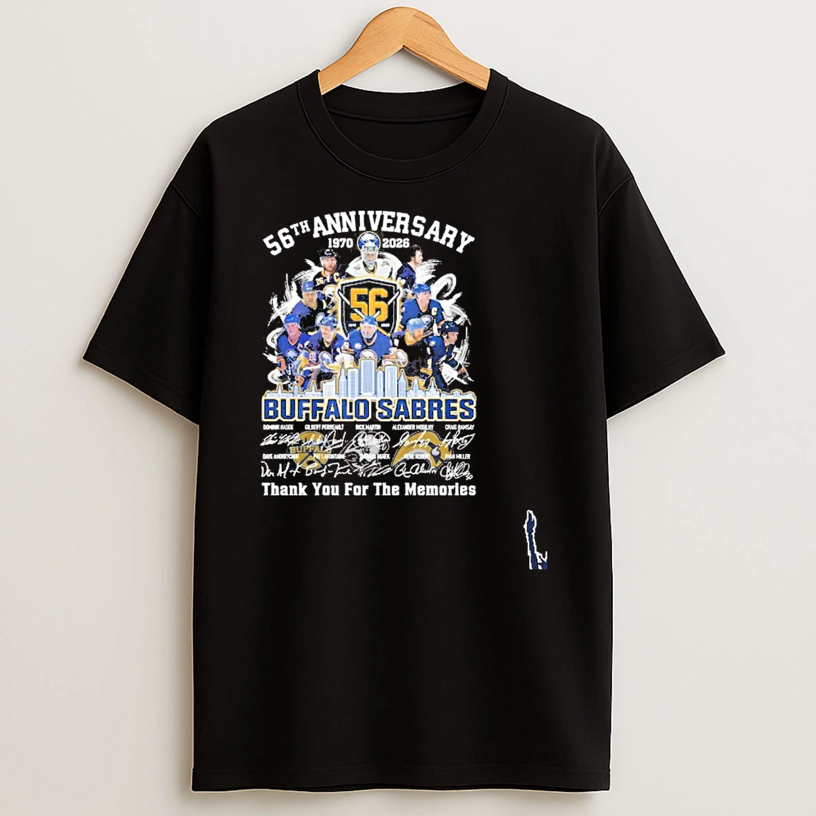56th Anniversary 1970 2026 Buffalo Sabres Team Signatures T Shirt