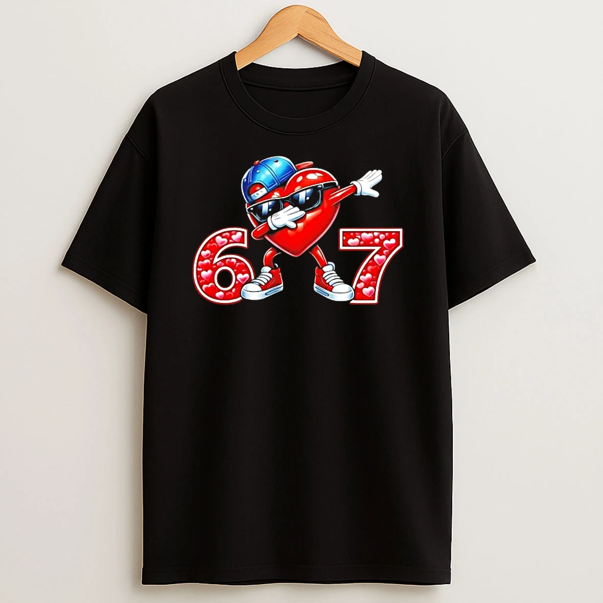 67 Meme 6 7 Heart Dabbing Six Seven Valentines Day T Shirt