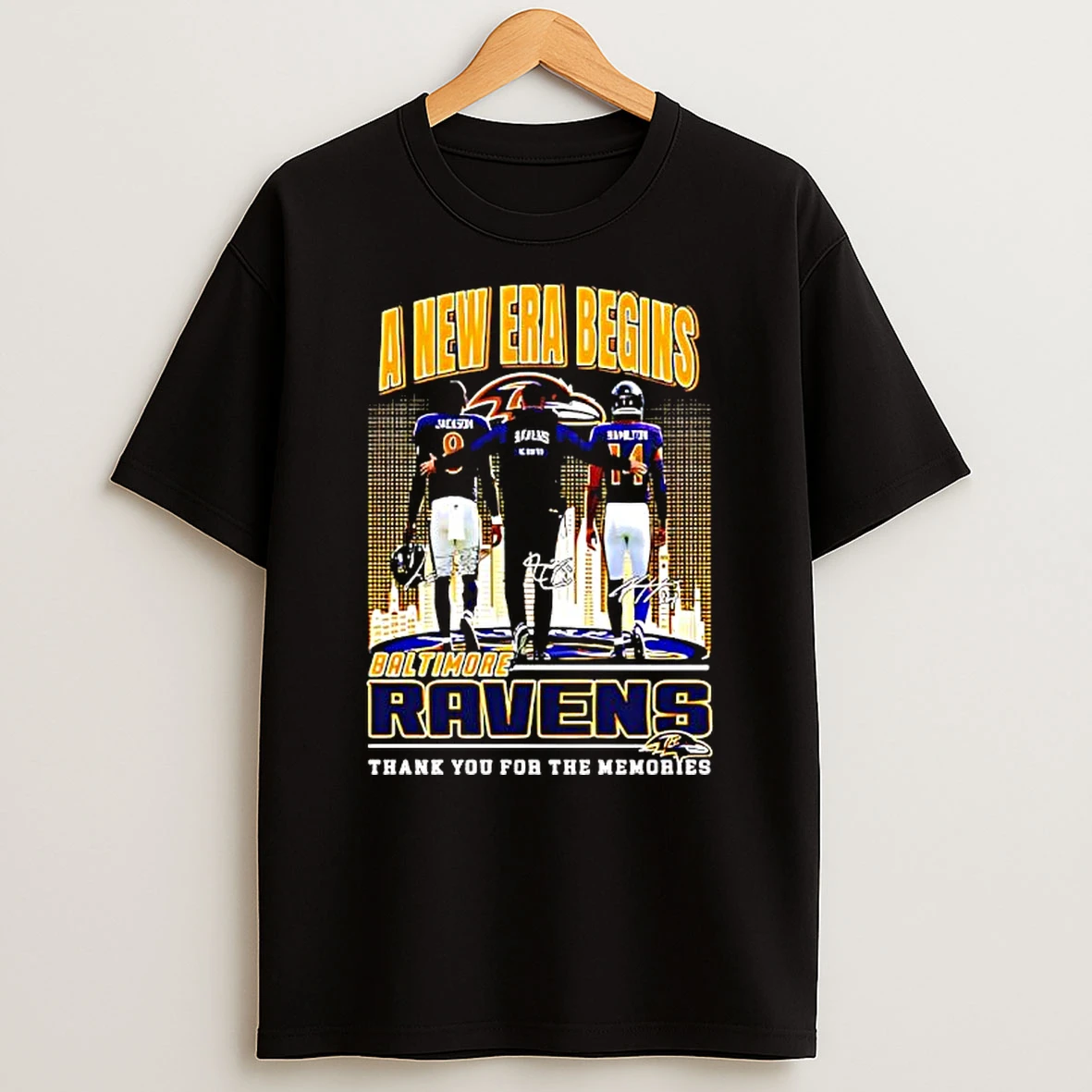 A New Era Begins Baltimore Ravens Thank You For The Memories Signature Players T Shirt