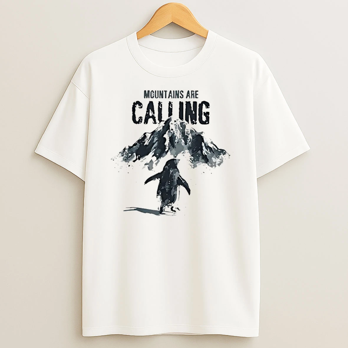 A Lone Penguin But Why Mountains Are Calling Meme T Shirt