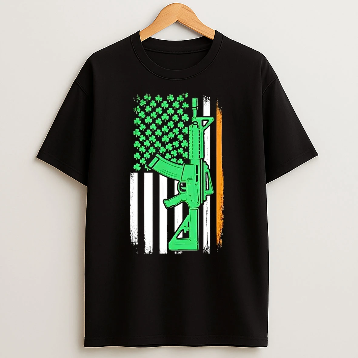 Ar15 Gun Irish American Flag T Shirt