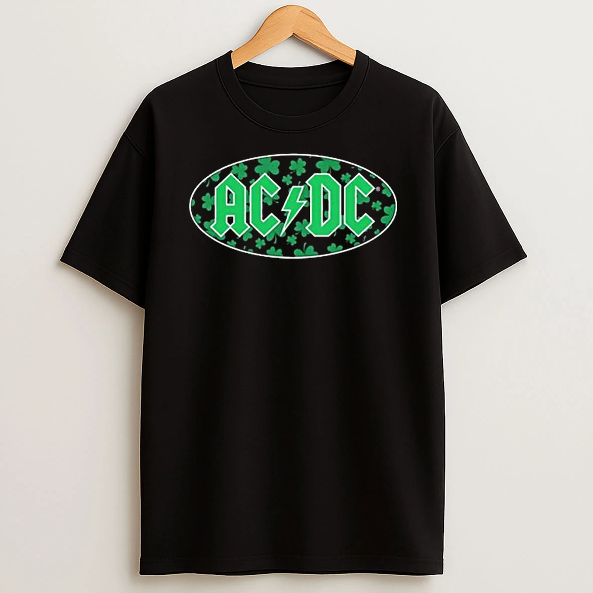 Acdc Shamrock Green Logo T Shirt