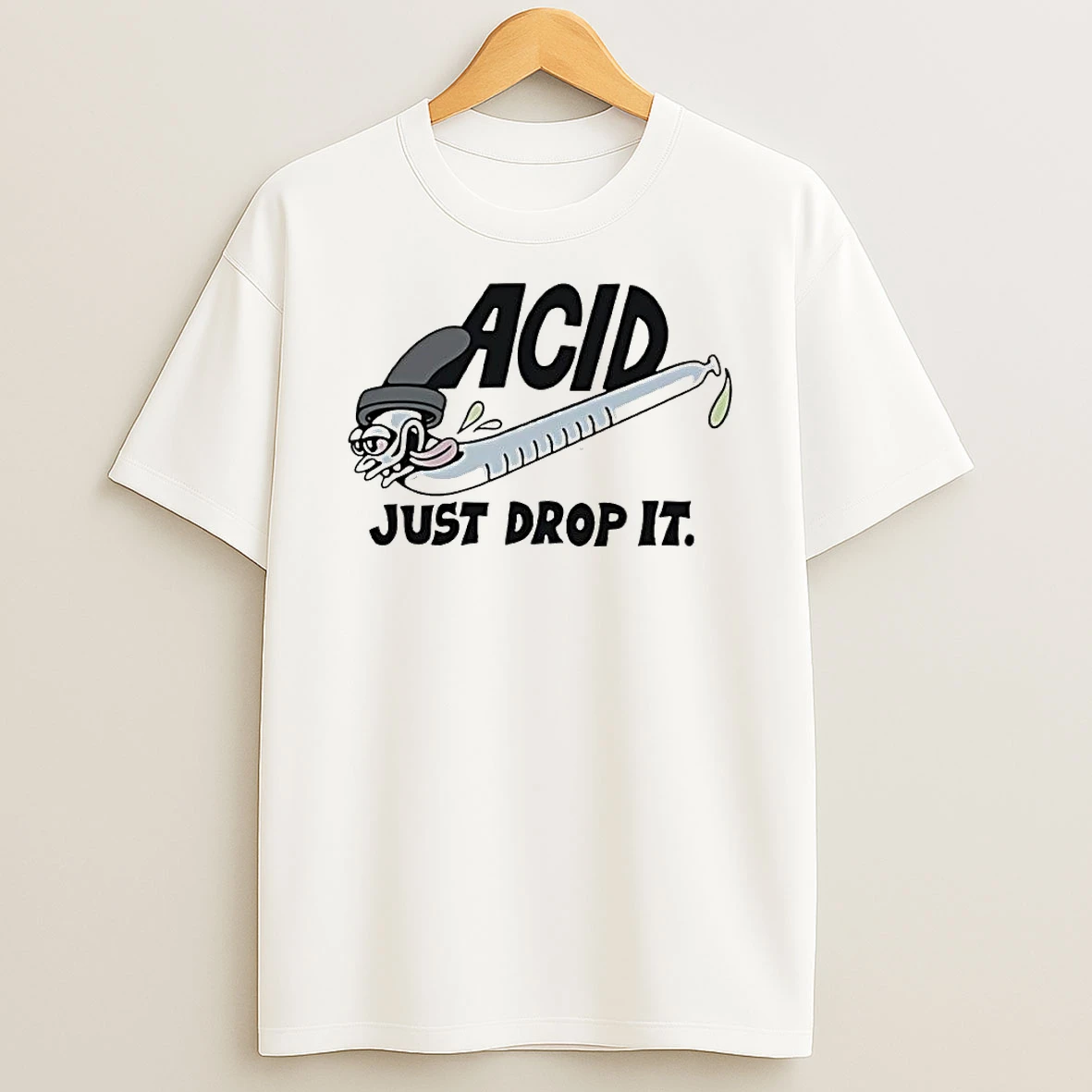 Acid Just Drop It Cartoon Eyedropper Character T Shirt