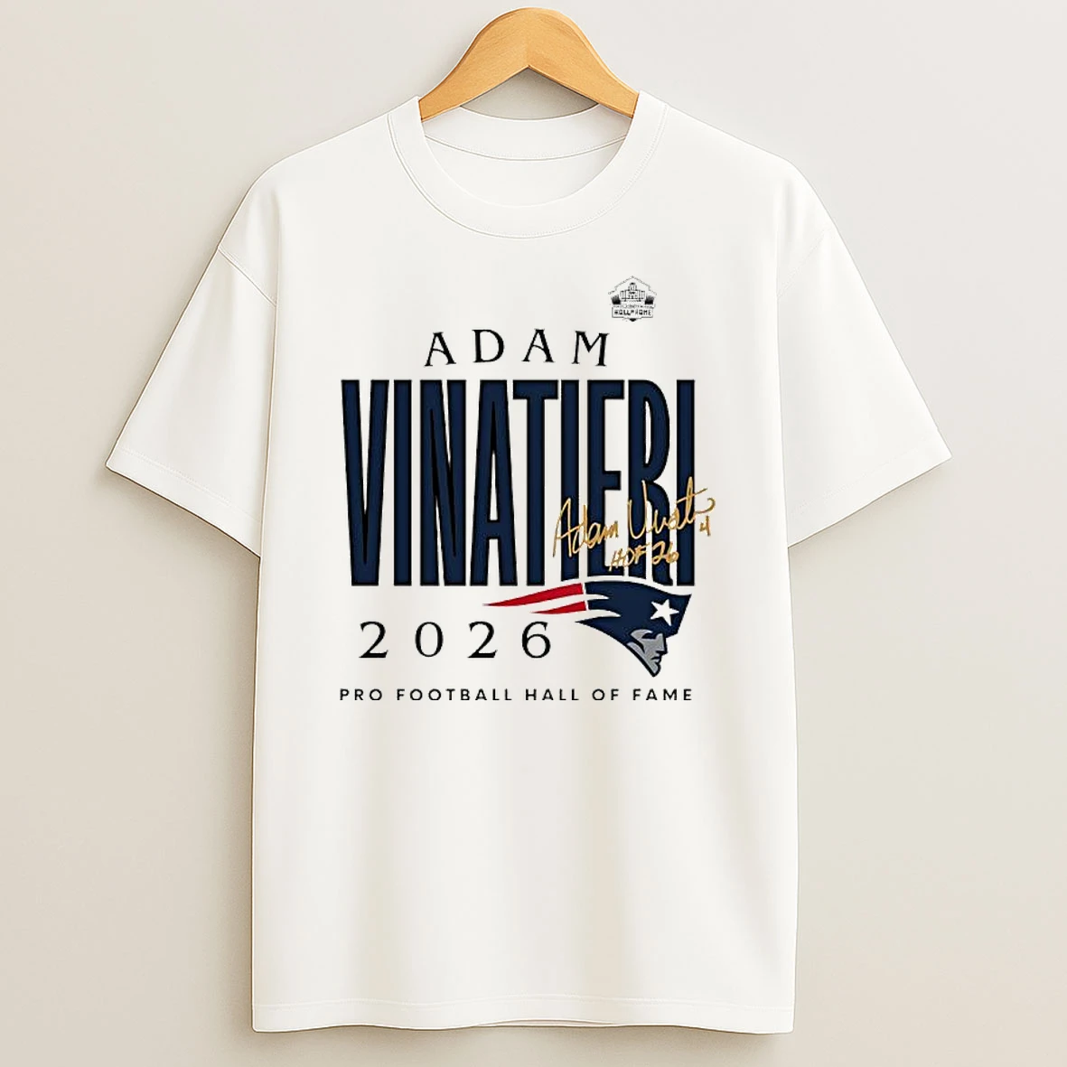 Adam Vinatieri Patriots Class Of 2026 Pro Football Hall Of Fame Logo T Shirt