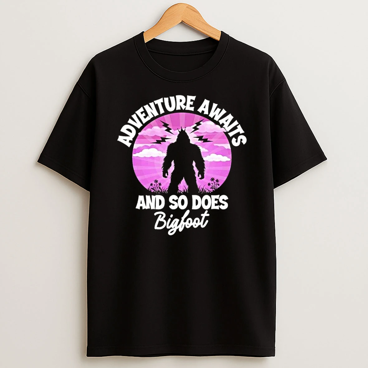 Adventure Awaits And So Does Bigfoot Vintage T Shirt