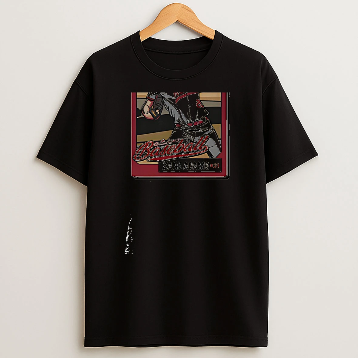 Alabama Baseball Zane Adams 20 Caricature Car T Shirt