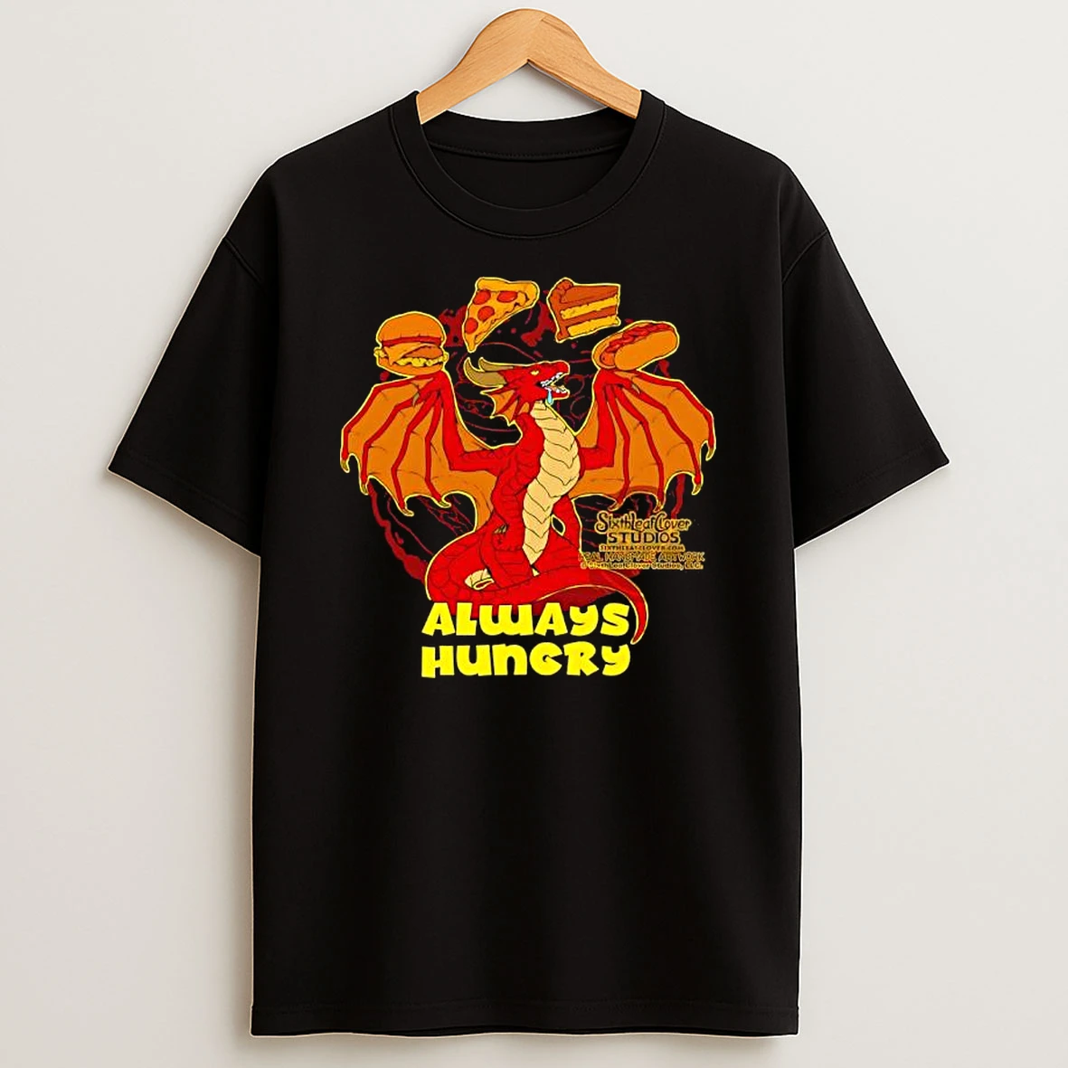Always Hungry Red Dragon By Sixthleafclover Graphic T Shirt
