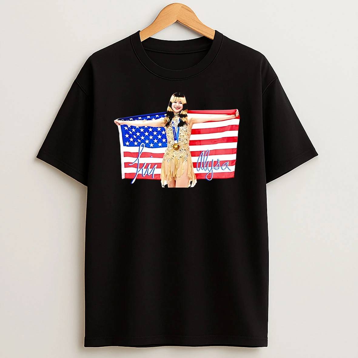 Alysa Liu Usa Team 2026 Olympic Champions Usa Flag Signature T Shirt