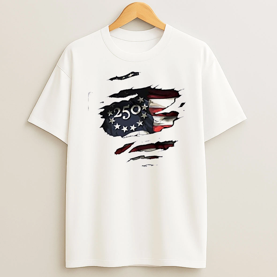 America 250 Torn Us Flag T Shirt