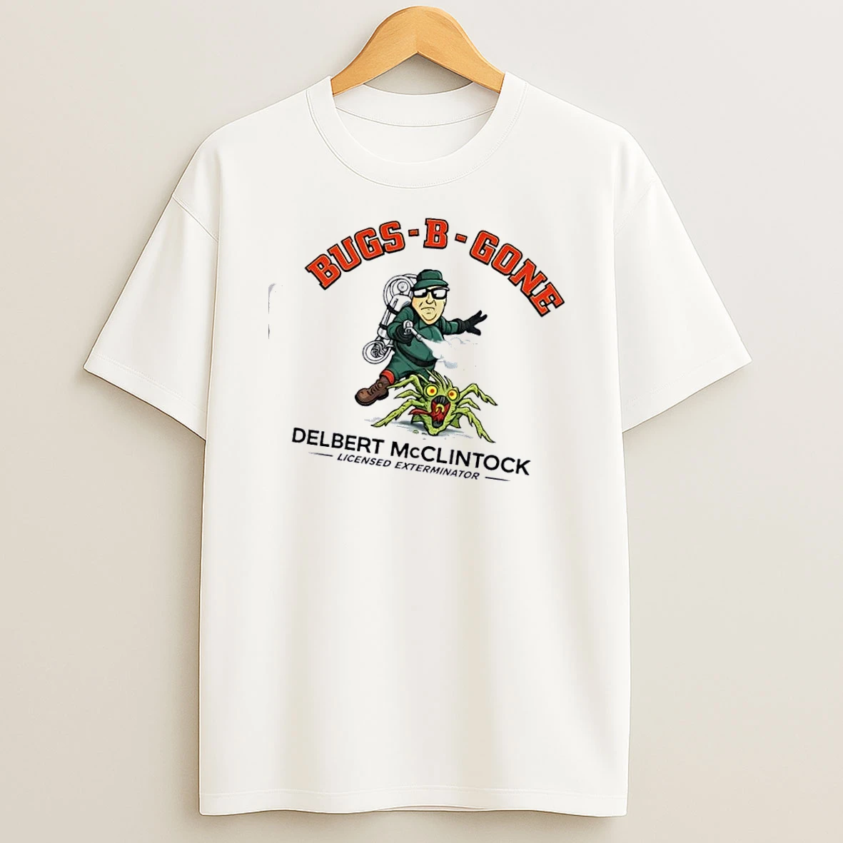Arachnophobia Movie Bugs B Gone Delbert Mcclinton Licensed Exterminator T Shirt