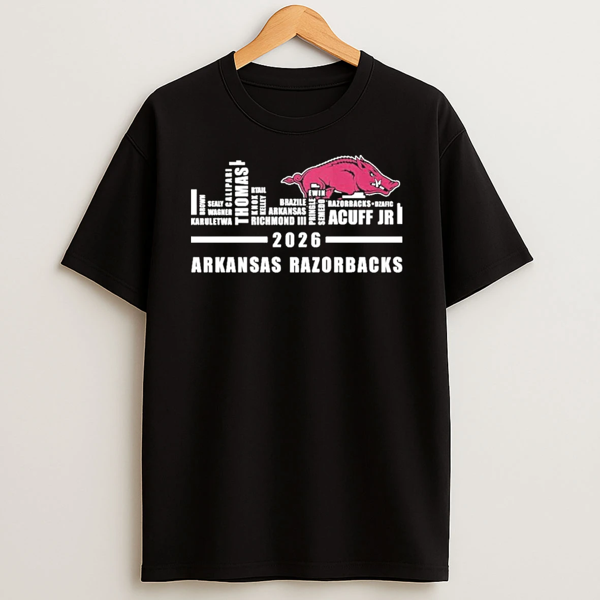 Arkansas Basketball Skyline Player Names 2026 T Shirt