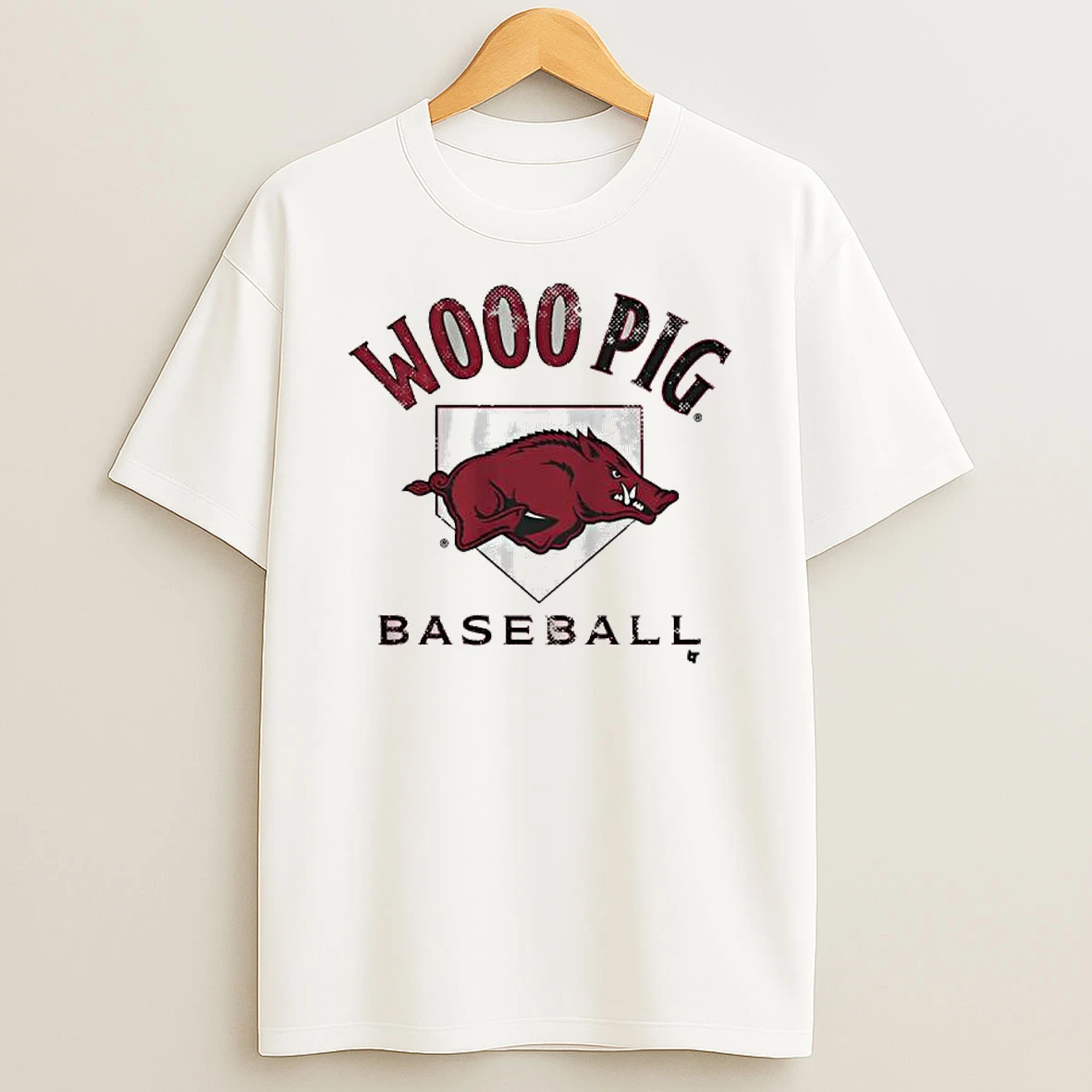 Arkansas Razorbacks Baseball Woo Pig Home Plate T Shirt