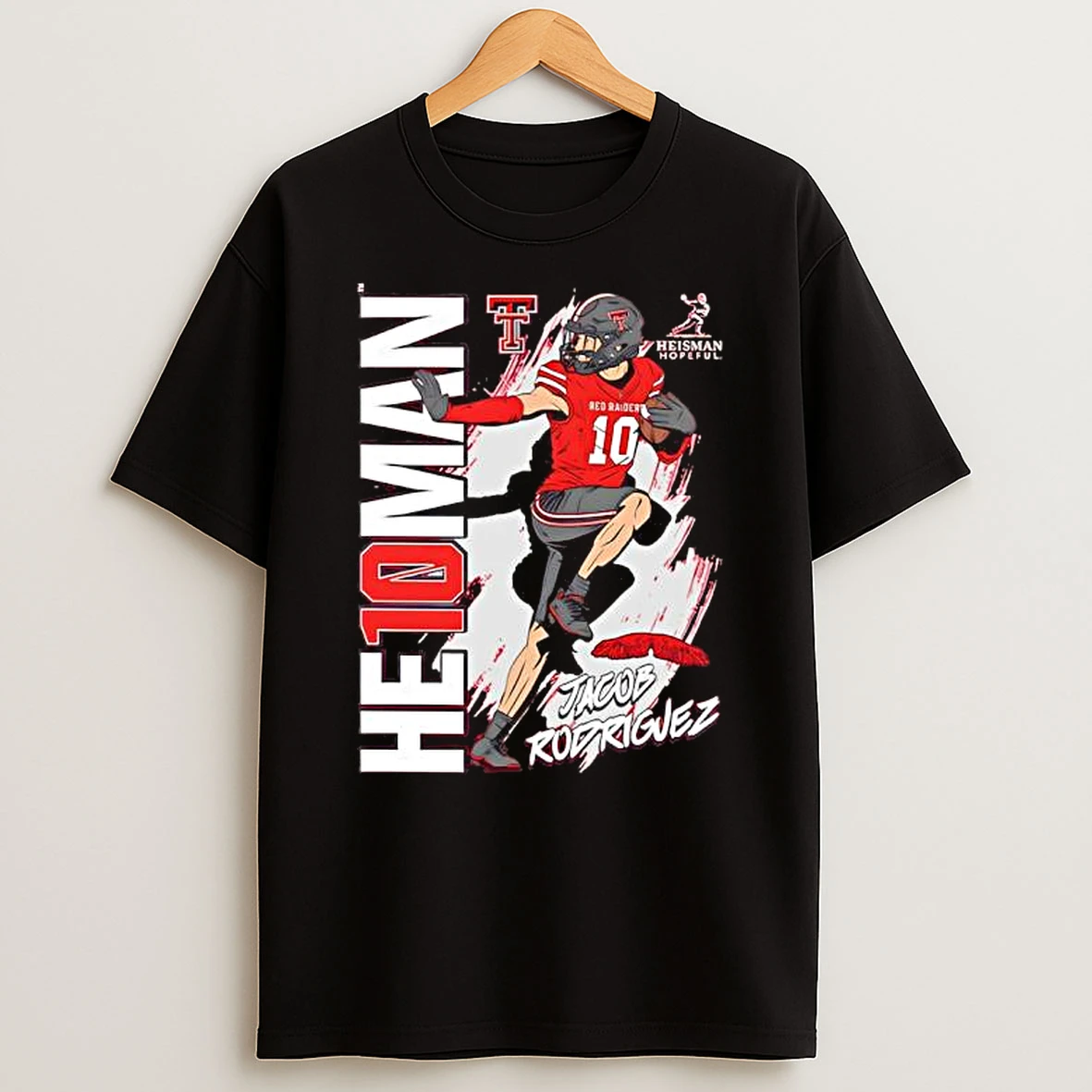 Athletes Thread Jacob Rodriguez Texas Tech Red Raiders Heisman Stance T Shirt