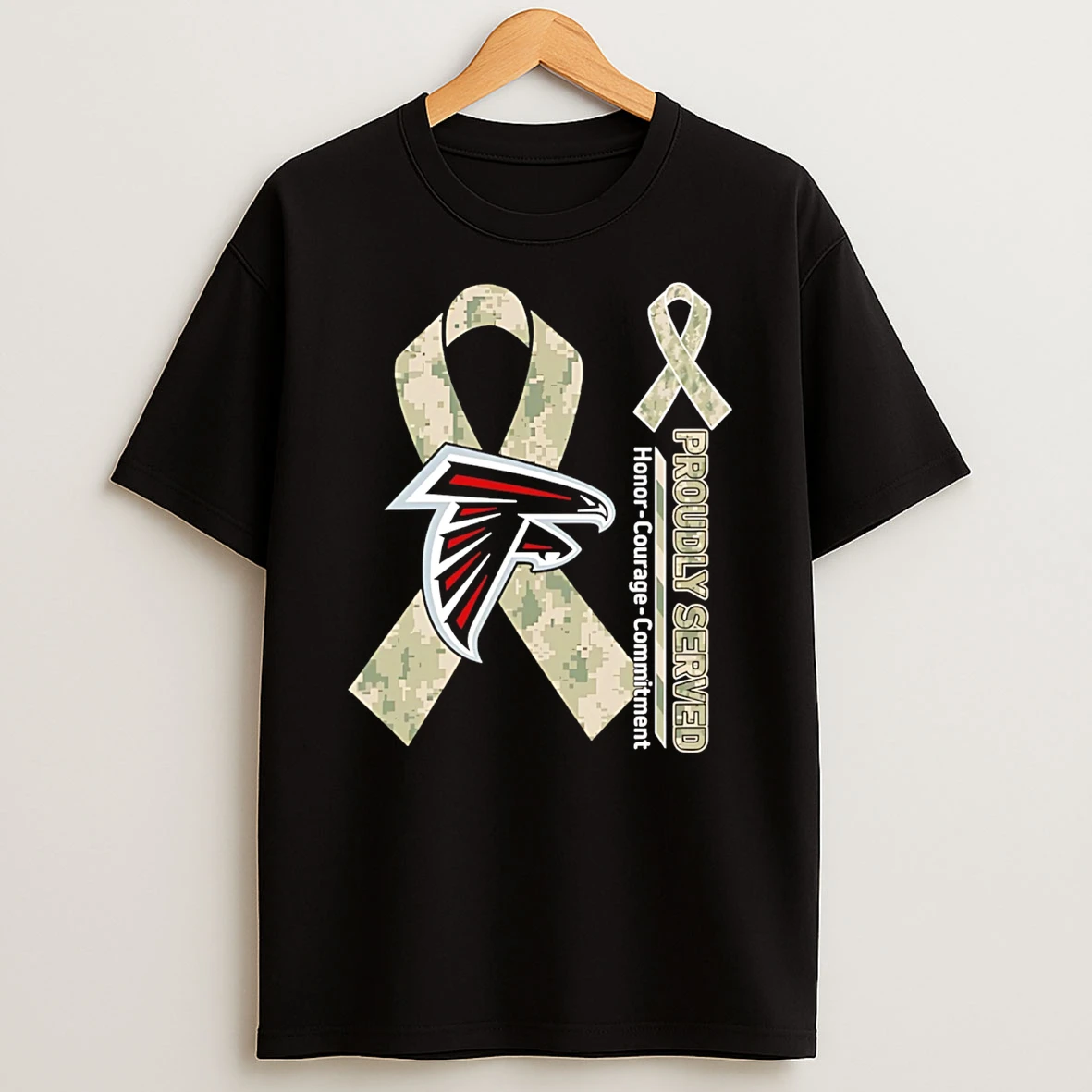 Atlanta Falcons Proudly Served Honor Courage Commitment T Shirt