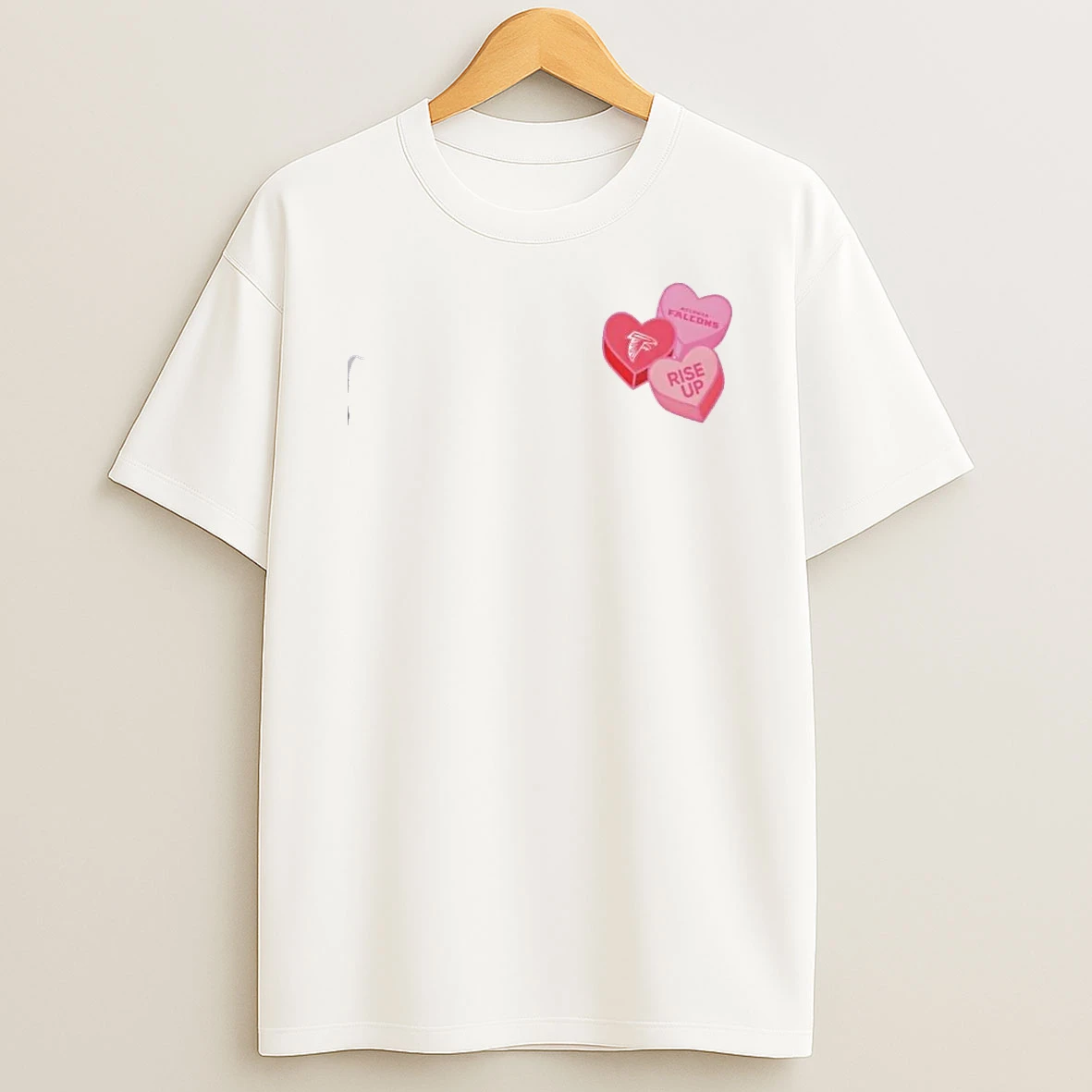 Atlanta Falcons Rise Up Candy Heart Valentines Day T Shirt