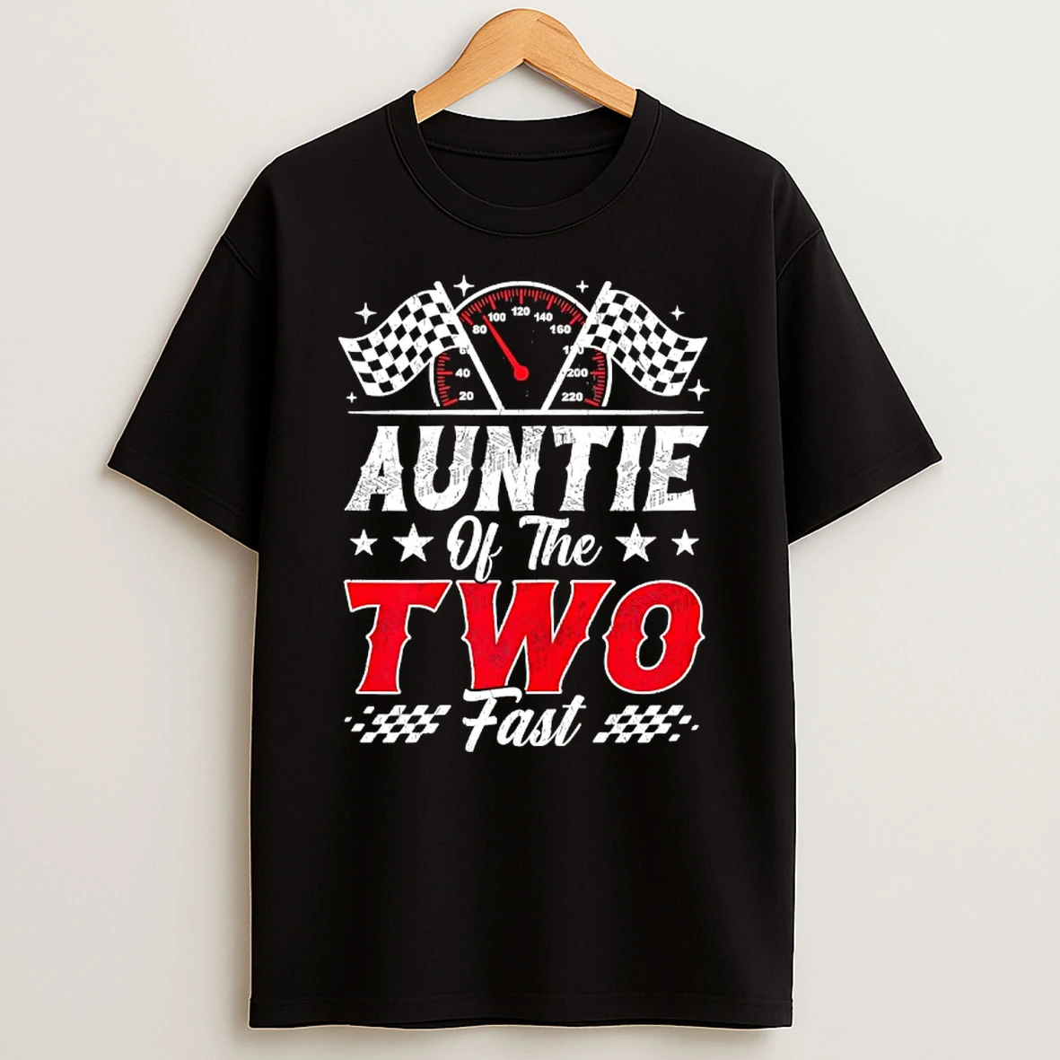 Auntie Of The Two Fast 2nd Birthday Racing Car Family T Shirt