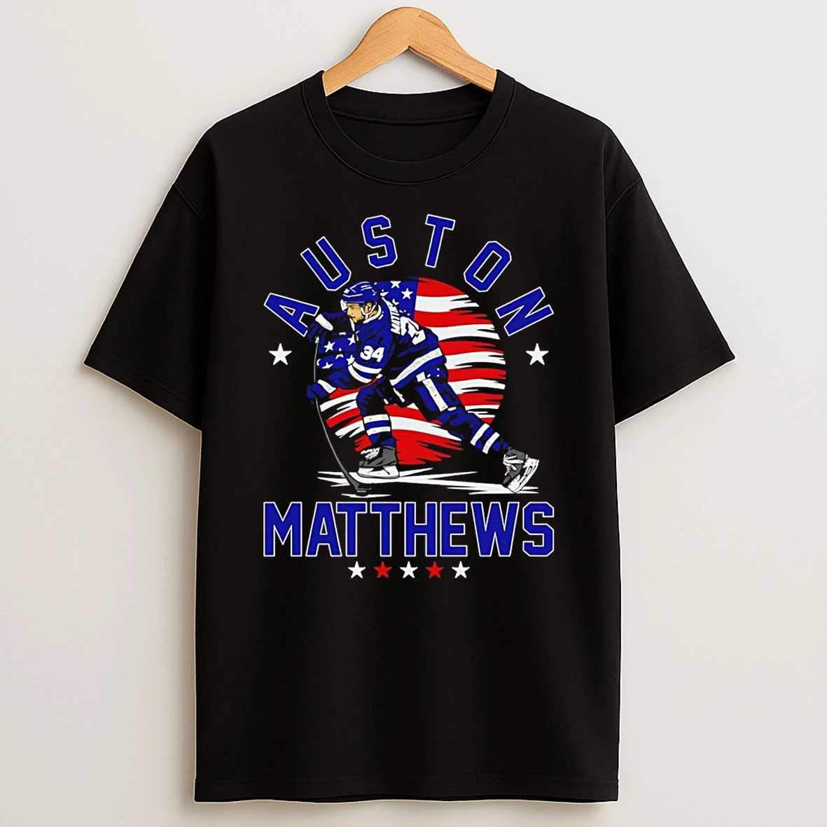 Auston Matthews Toronto Maple Leafs Usa Flag T Shirt