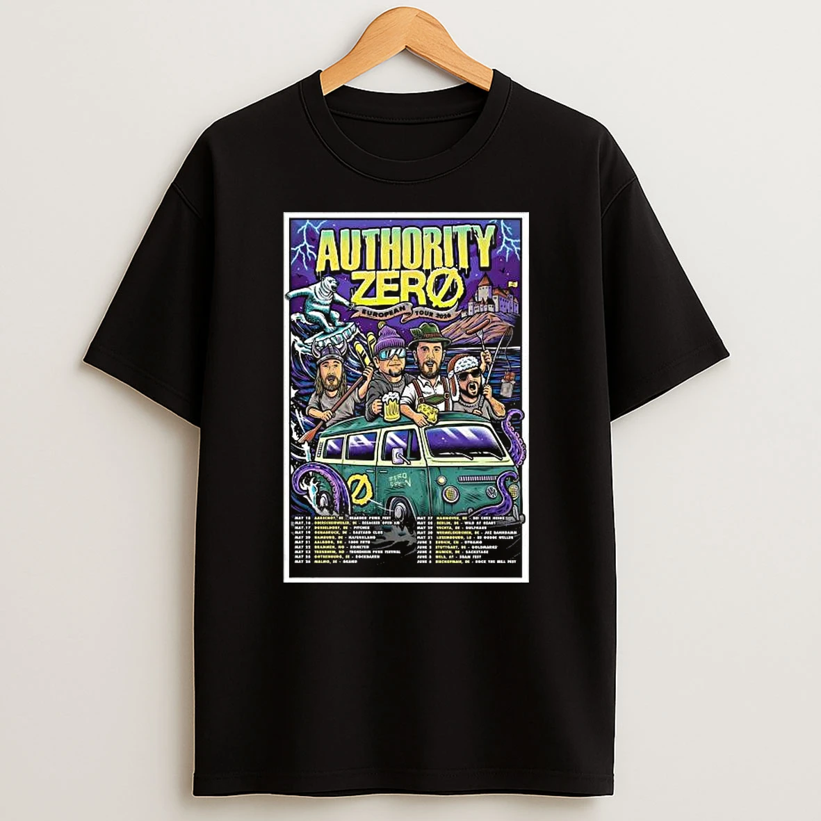 Authority Zero Eu 2026 Tour T Shirt