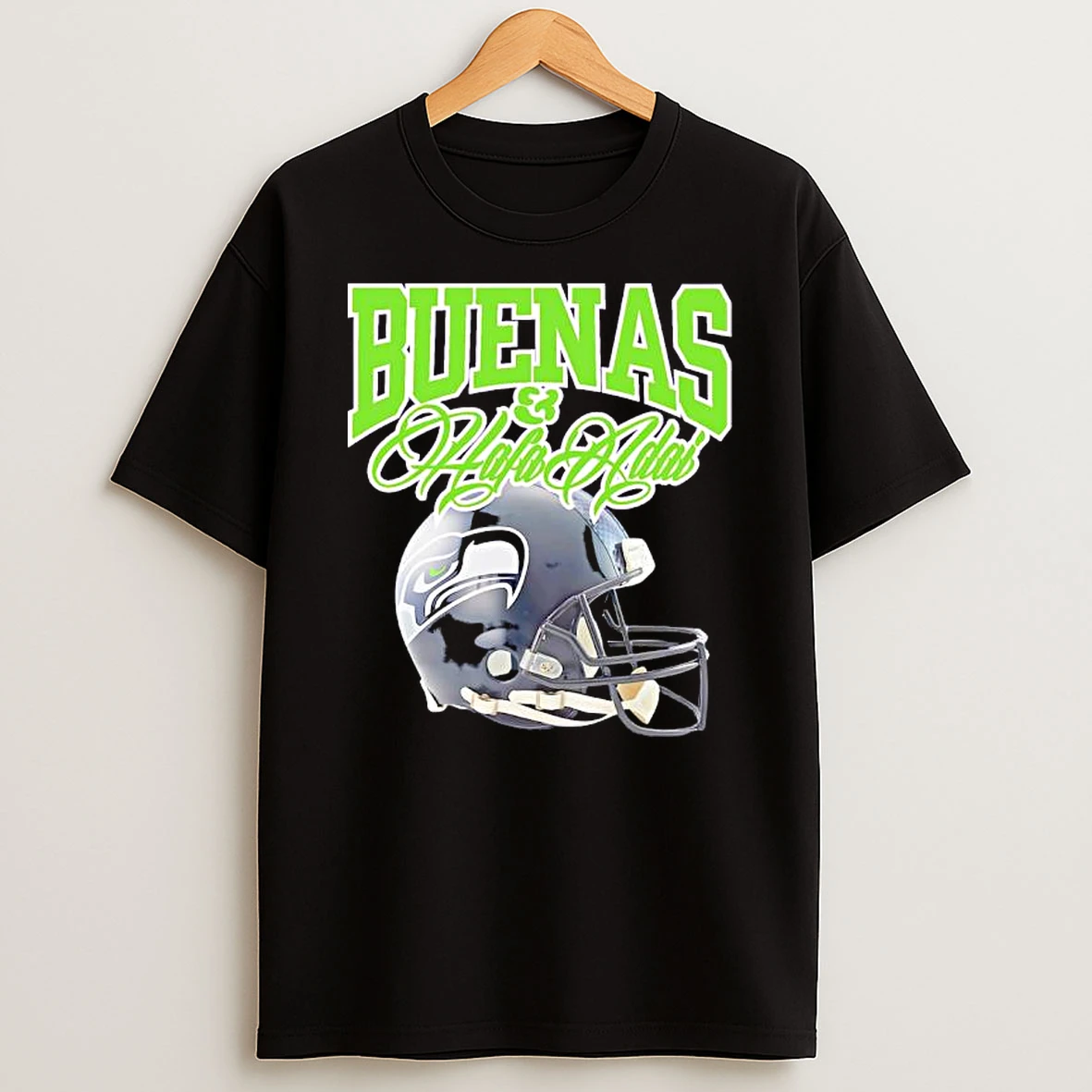 Buenas Hafa Adai Seattle Seahawks Team Logo T Shirt