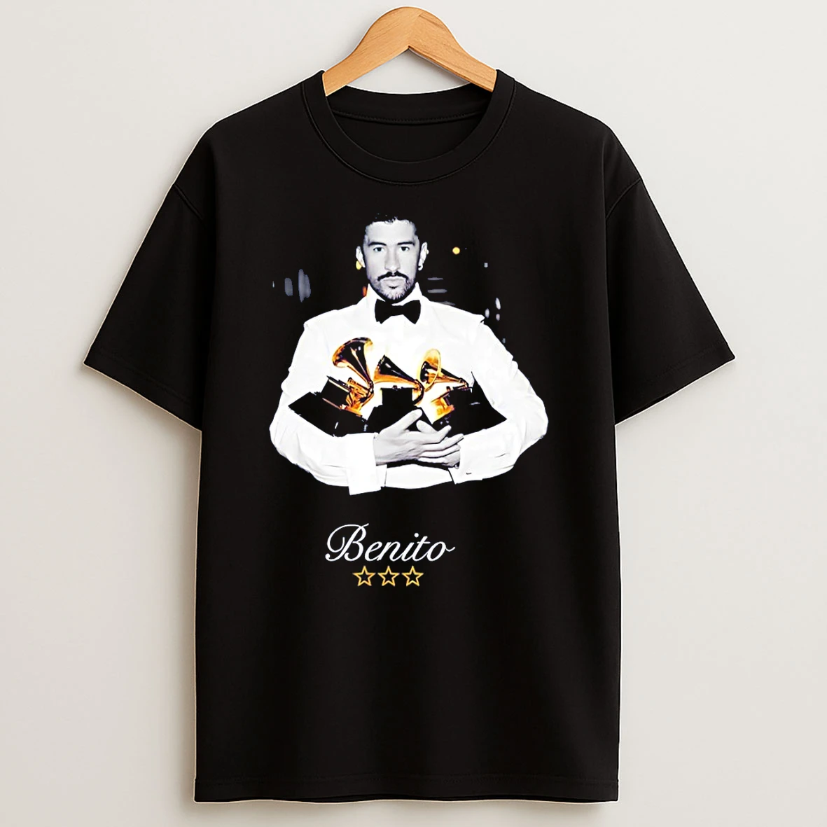 Bad Bunny Grammys Benito Three Stars Vintage T Shirt